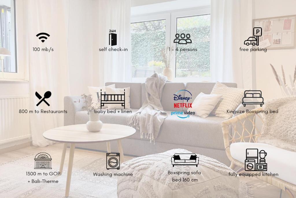 Stadt-Oase - Kostenlos Parken, Ruhig, Kliniken, Gop, Bali-Therme, Boxspringbett Bad Oeynhausen Luaran gambar